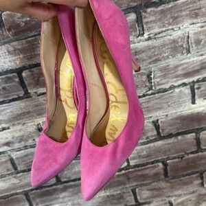 Sam Edelman Pink Suede Pointed Toe Heels Womens Size 6 Y2K Stiletto